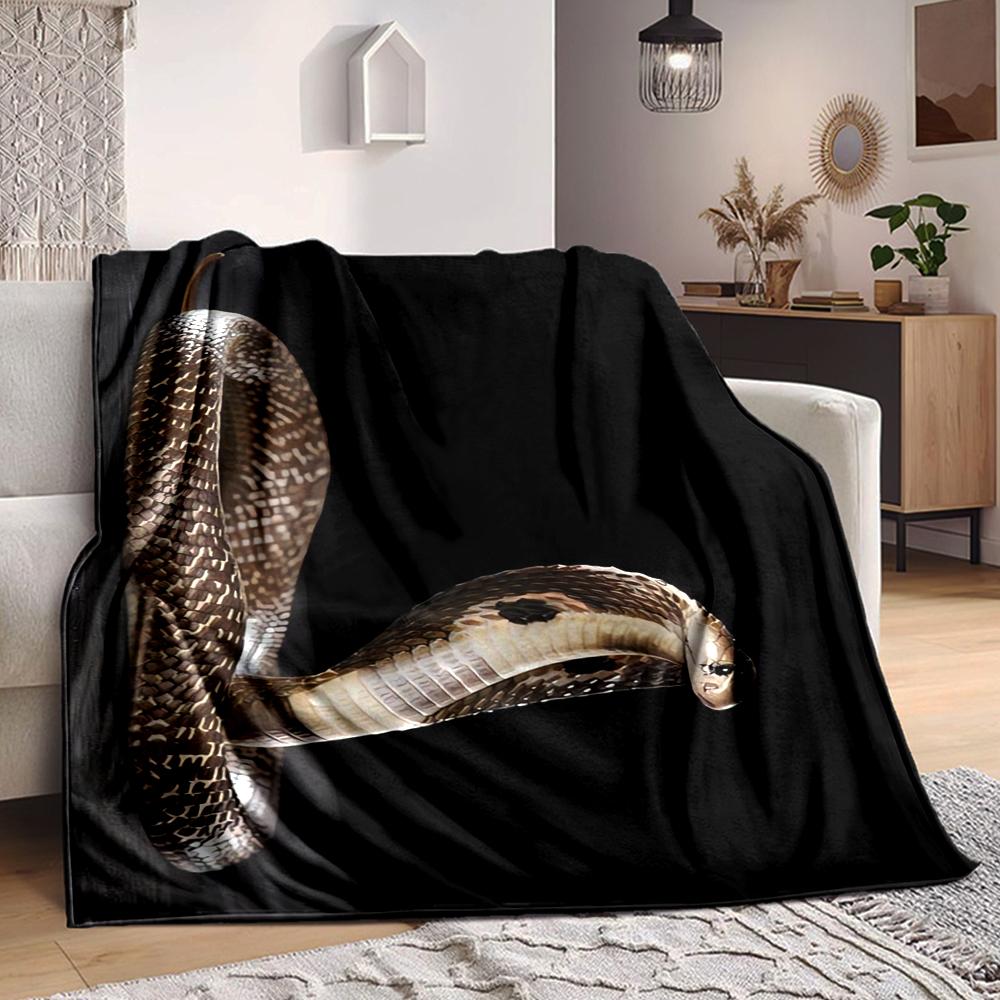 1Pc Snake Art Blanket Soft And Comfortable Casual Warm Camping Travel Christmas Halloween Xmas Gift M928415