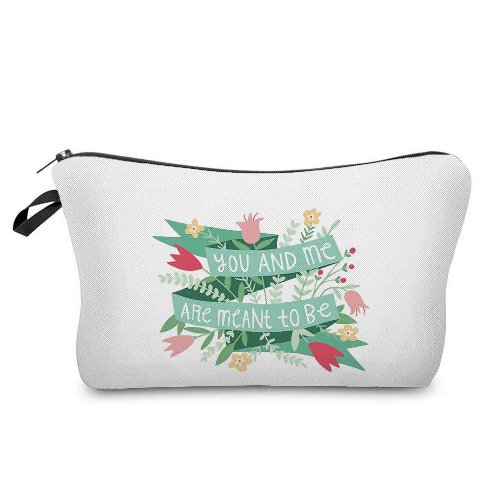 Women Flower Print Cosmetic Bag Toiletries Organize Travel Storage Case 6778