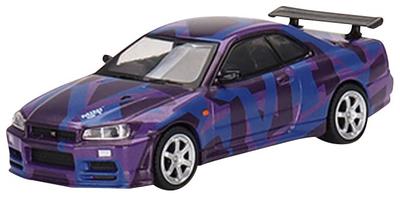MINI GT Nissan Skyline R34 V Spec II MINI GT Ψηφιακή Παραλλαγή Μωβ Μοντέλο 5ης Επετείου MINI GT Δεξιοτίμονο Έτοιμο Προϊόν 1/64 GT-R