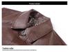 Men's Slim Fit Leather Jacket - New Korean Style, Trendy Parka with Casual Lapel for Middle-Aged Dads