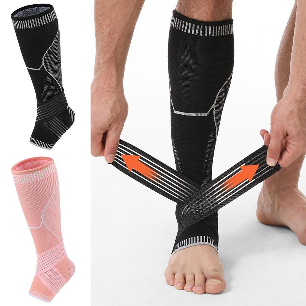 Black Pink Ankle Protection Socks Silicone Anti Slip Dots Sport Calf Guard  Basketball Soccer
