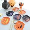 Halloween Theme Party Tableware Set: Pumpkin Tablecloth, Disposable Plates & Cups