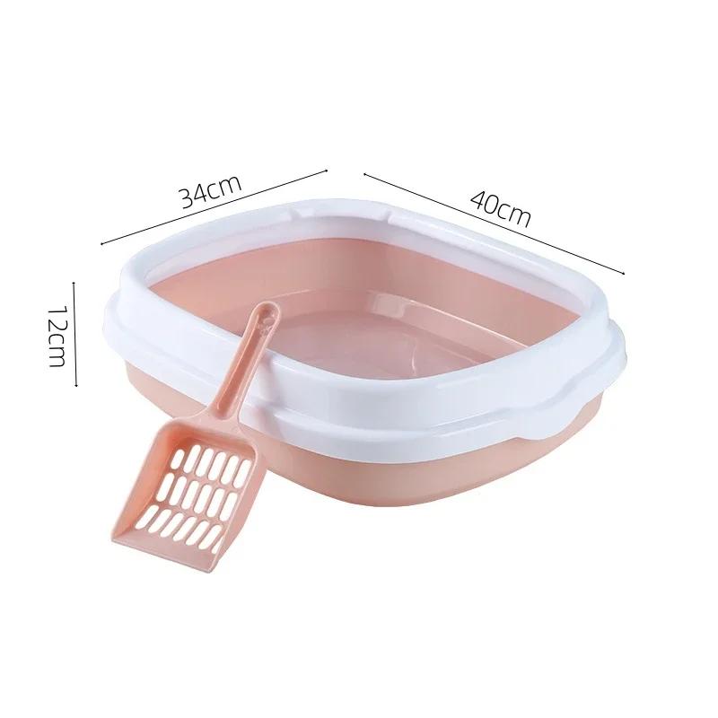 Pet Cat Cleaning Bath Basin Semi-Closed Cat Litter Box Anti Splash Toilet Sandbox Bedpans Cat Supplies For Daily Cat Toilet Use