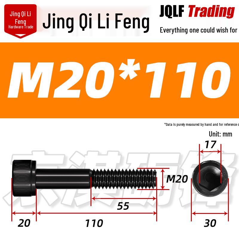 M20-M27 High Strength Blackened Hex Socket Head Cap Screw with Knurled Cylindrical Half Thread