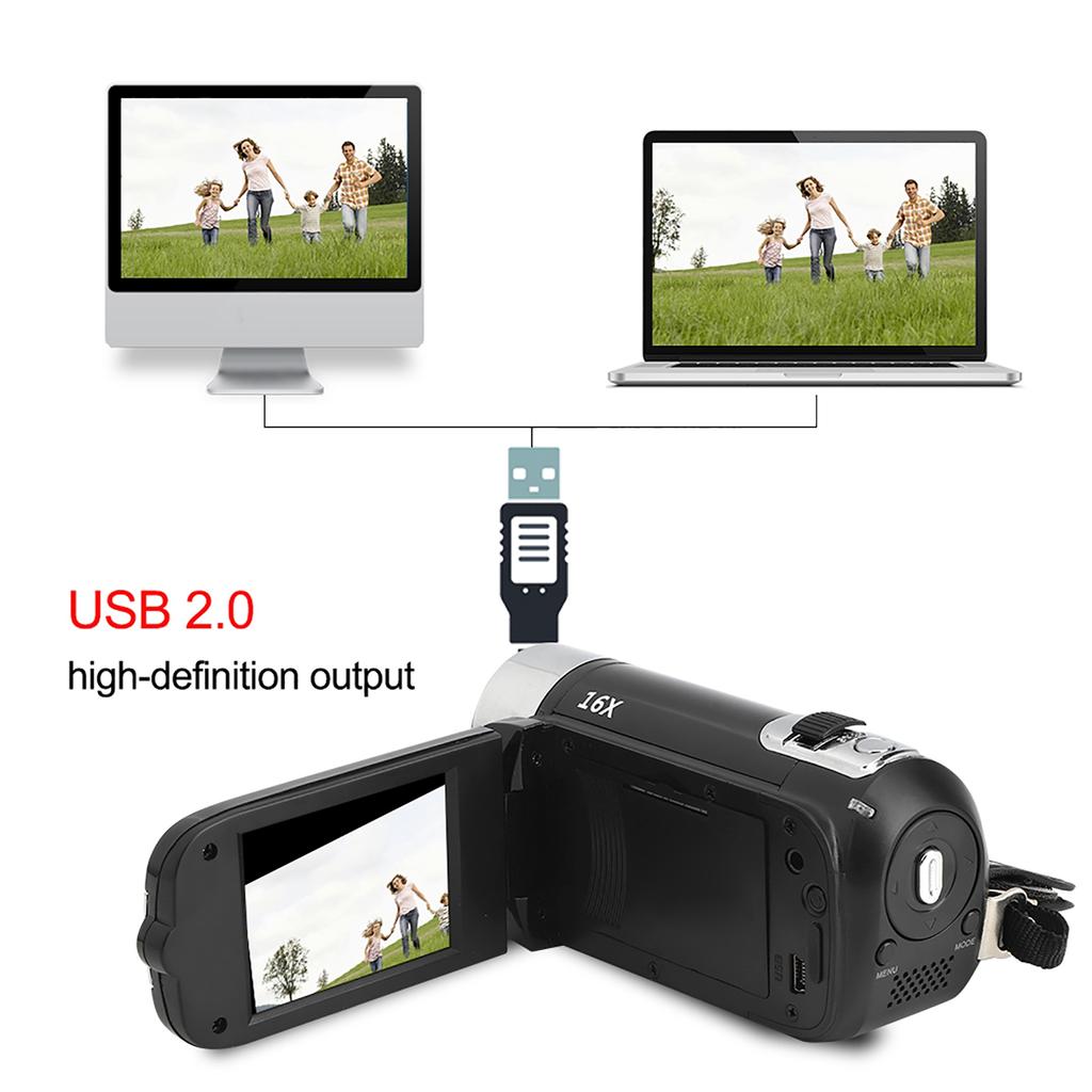 Digital Camera DH‑90 16X Digital Zoom 2.7 Inch Colourful Display Screen High Definition Camera Image Video Shooting Camcorder