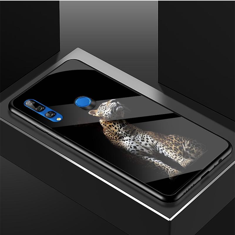 Jaguar Handyhülle aus gehärtetem Glas für Huawei honor 8X 9 10i 20i 20Lite 20Pro 30 Pro Cover Shell