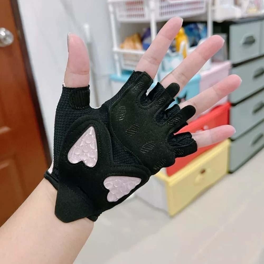 1 Pair Breathable Cycling Gloves Silicone Half Finger Mittens Fitness Gloves  Bodybuilding