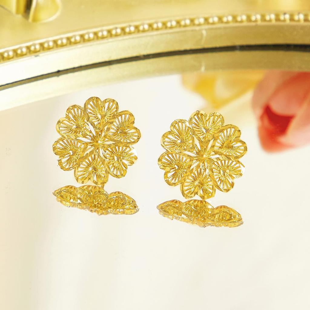 CMM 2PCS Retro Palace Jewelry Set Golden Leaf Shape Brushed Craft Clavicle Chain Pendant Necklace Earrings Women's Party Jewellery Accessories