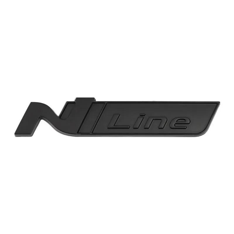 Kovové 3D logo N LINE Zadní emblém nálepka na kufr auta Odznak na karoserii pro Hyundai Accent Sonata Kicks Reina vq1