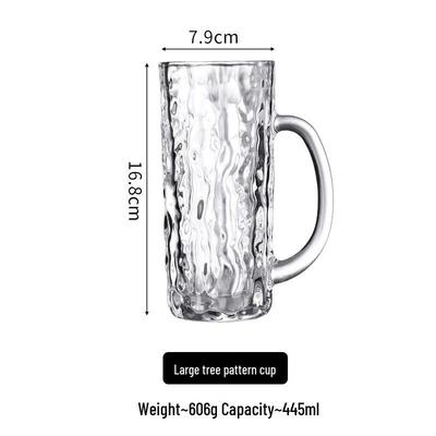 Tree Pattern Glass Mug Set with Handle