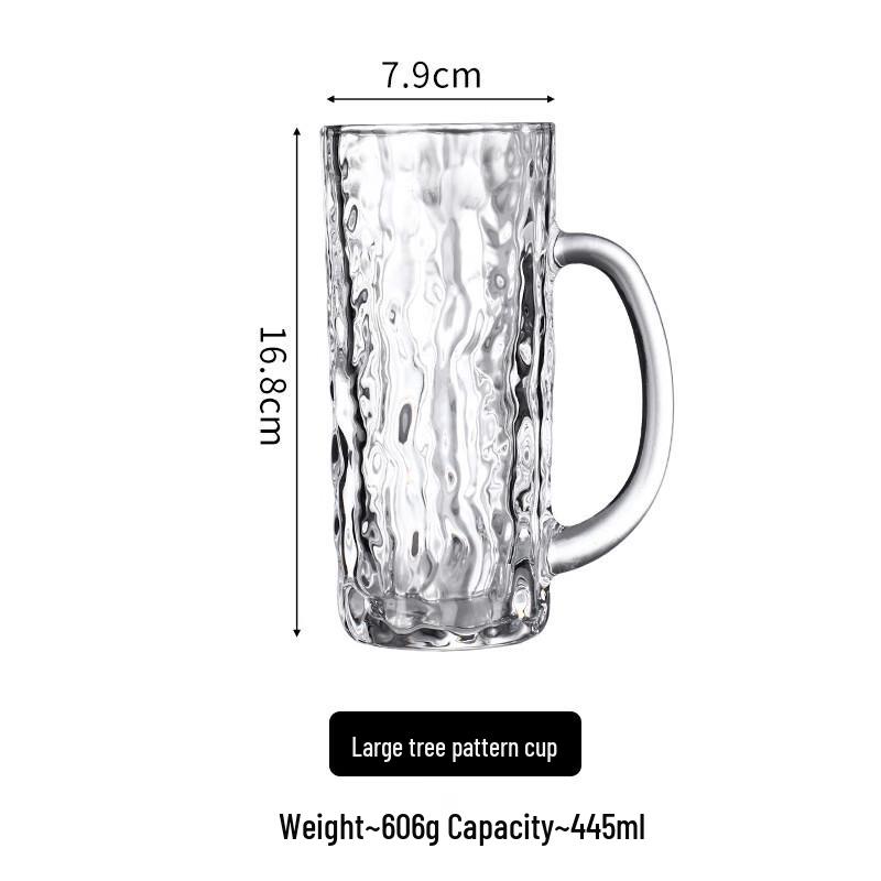 Shanki Tree Pattern Glass Drinking Cup with Handle