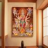 Religion Elephant God India Hinduism Ganesha Painting Canvas Durga Golden Zari Art Poster Prints Living Room Home Decor Pictures