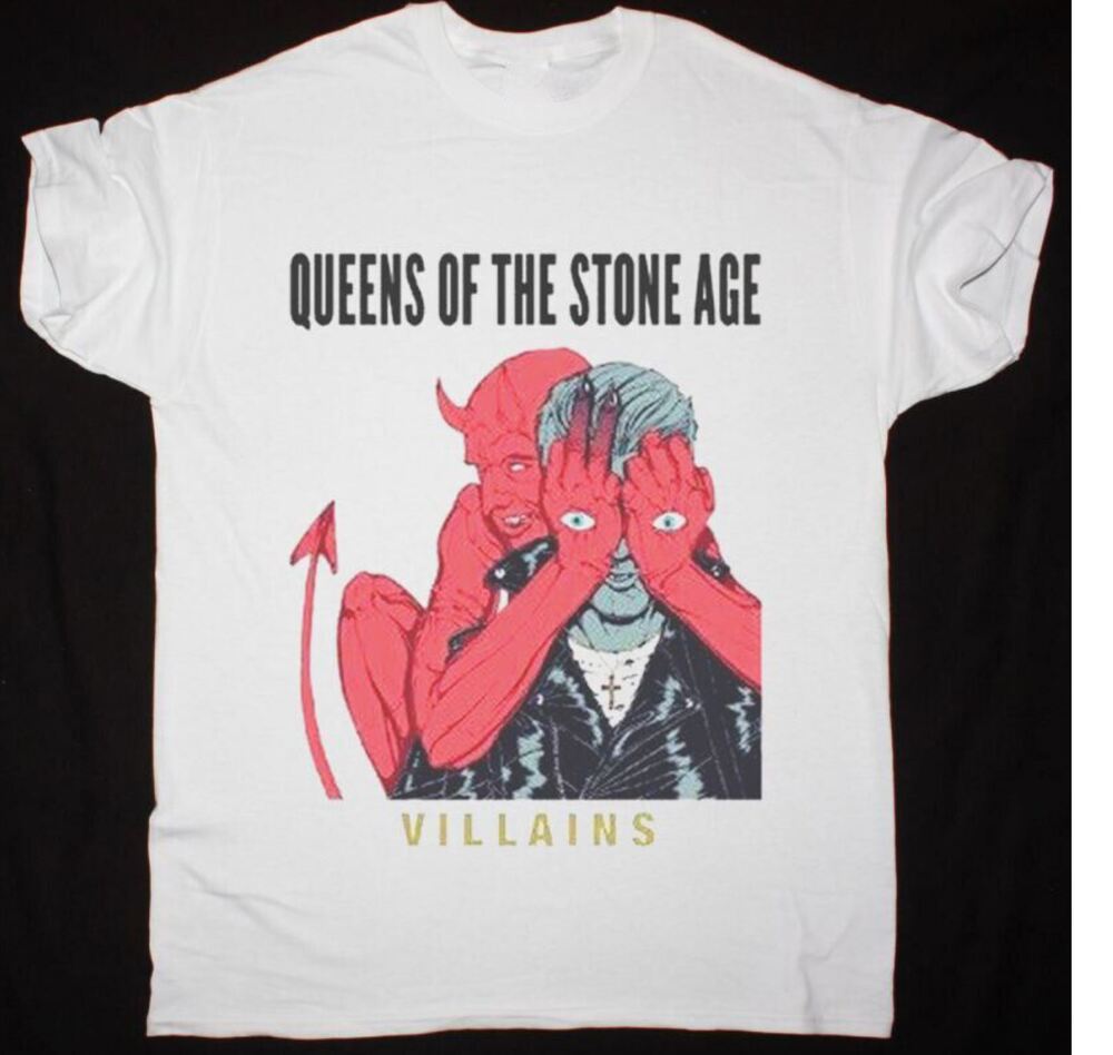 Vintage Villains Queens of the Stone Age Shirt White Unisex S-5XL Unisex T-Shirt XXL