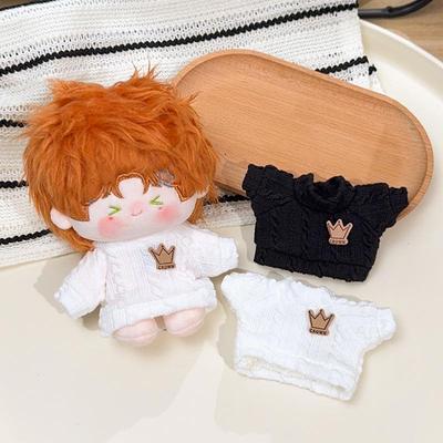 Crown Hoodie Plush Doll Clothes for 10cm Cotton Doll - Cute Accessories for Gen 123 Labubu