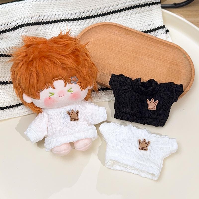 Crown Hoodie Plush Doll Clothes for 10cm Cotton Doll - Cute Accessories for Gen 123 Labubu