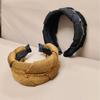 Knitted Fabric Wide Headband Wide Width Rhinestone Headband Stylish Retro Hair Hoop  Daily Wear