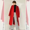Medium and Long Double-sided Cashmere Coat for Women's Autumn and Winter New High-end Wedding Red Woolen Coat