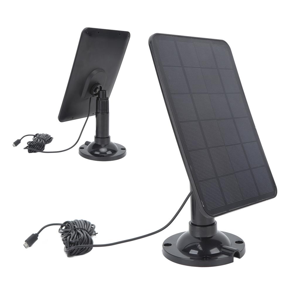 Camera Solar Panel Charger 10W 5V Micro USB Black Solar Charging Panel for Security Camera Cellphone Power Bank