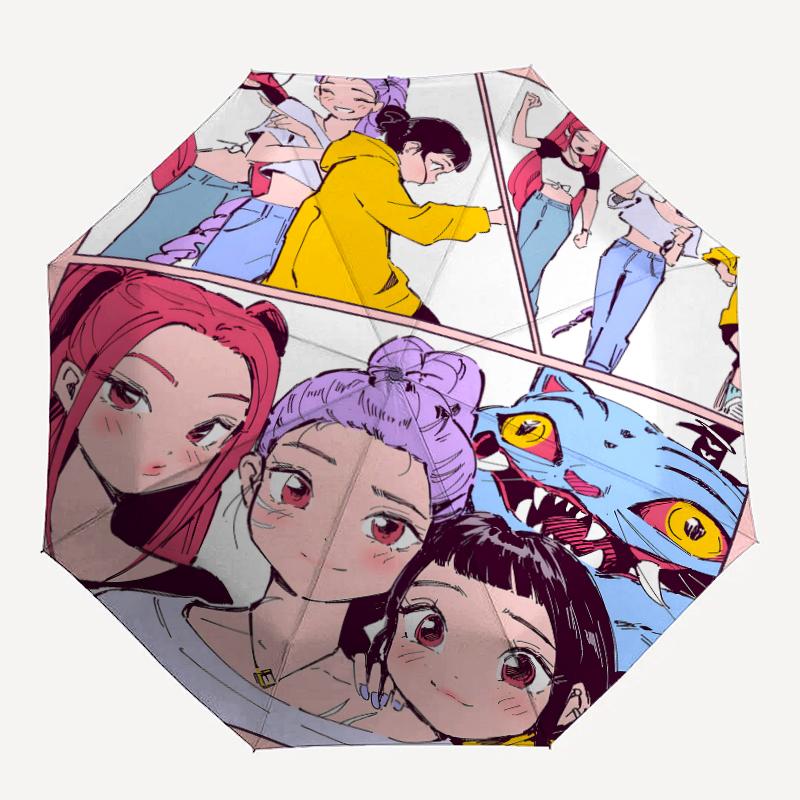 1pc KPop Demon Hunters12 Umbrella, Sun Protection, And UV Shielding. It Has Eight Sturdy Ribs for Outdoor Use And Perfect Gift