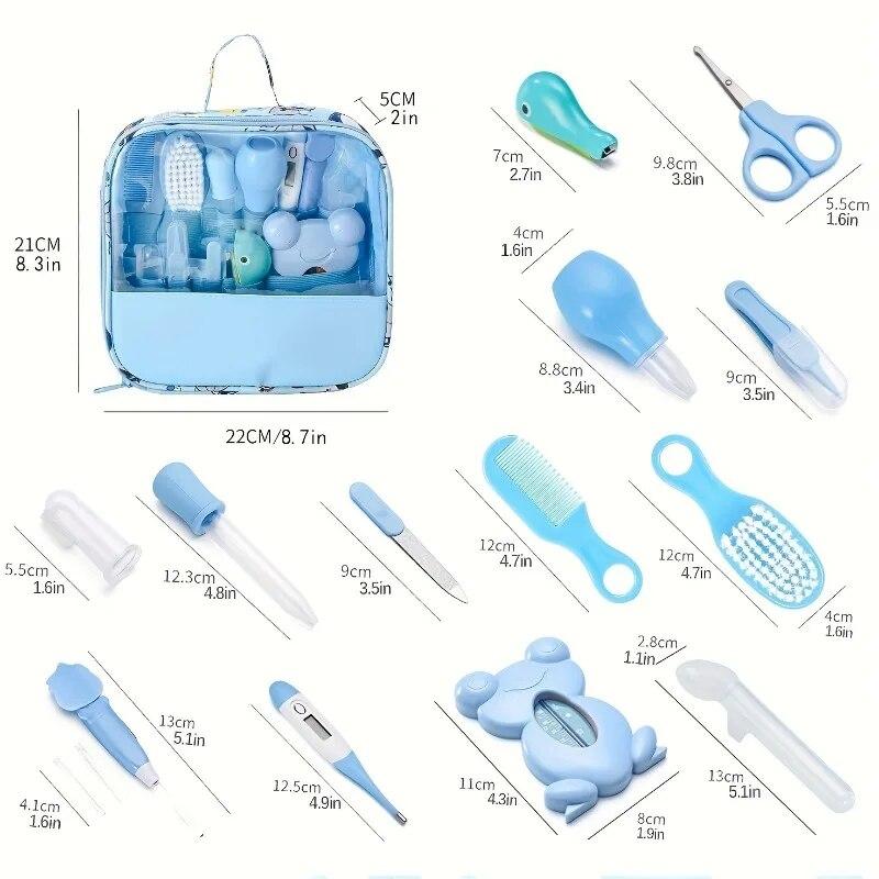 13 st Babyvårds- och hälsoset Säkerhetsvårdsset Nyfödda barnhem hälsovårdsset med hårkam, nagelklippare, aspirator
