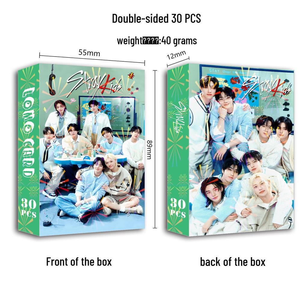 Stray Kids Celebrity Double-Sided Photo & LOMO Card Set (30 Greeting Cards)