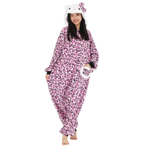 

SAZAC Character Fleece Kigurumi, One Size Fits All, Sanrio Leopard Kitty