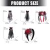 Elegant Black Bows Veil Headpiece For Halloween Parties Costume Accessories Cosplays Headbands Fashion Hair Clip