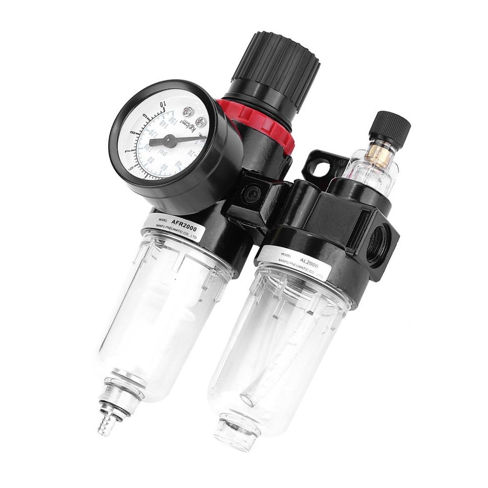 Schwarzer Luftfilter-Regler-Schmierer Halbautomatisches Ablassventil Pneumatischer Regler-Schmierer