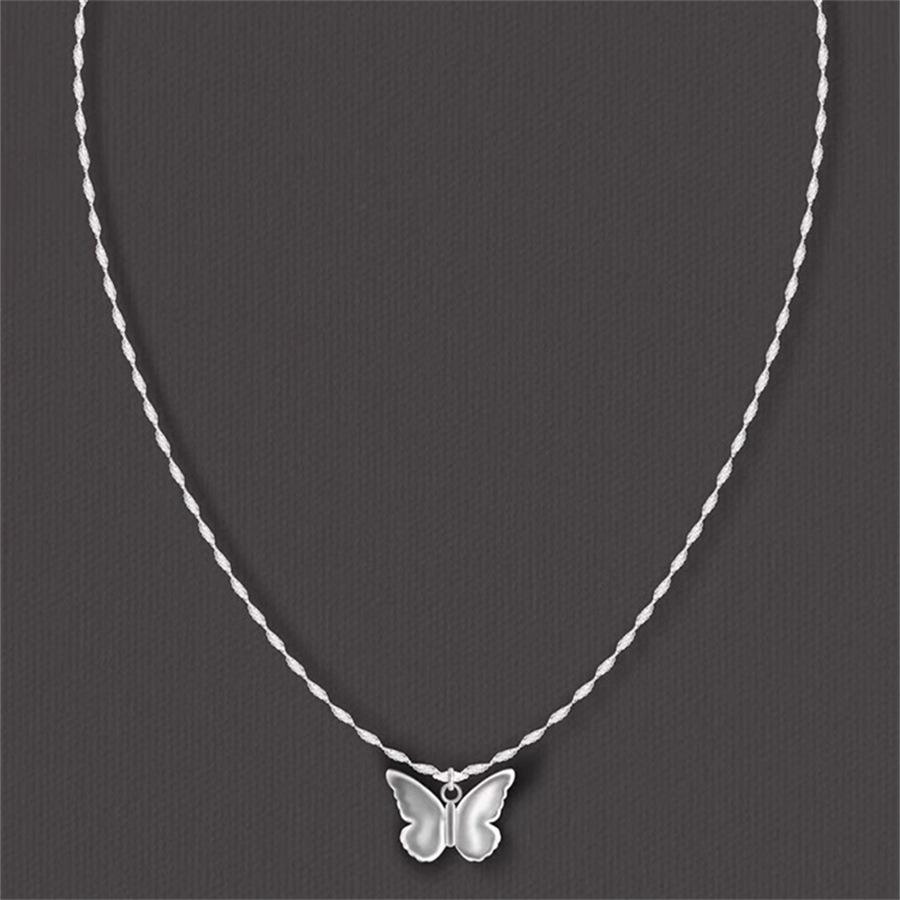 S925 Sterling Silver Butterfly Necklace New Collarbone Chain Gentle and Sweet Neck Chain Tide