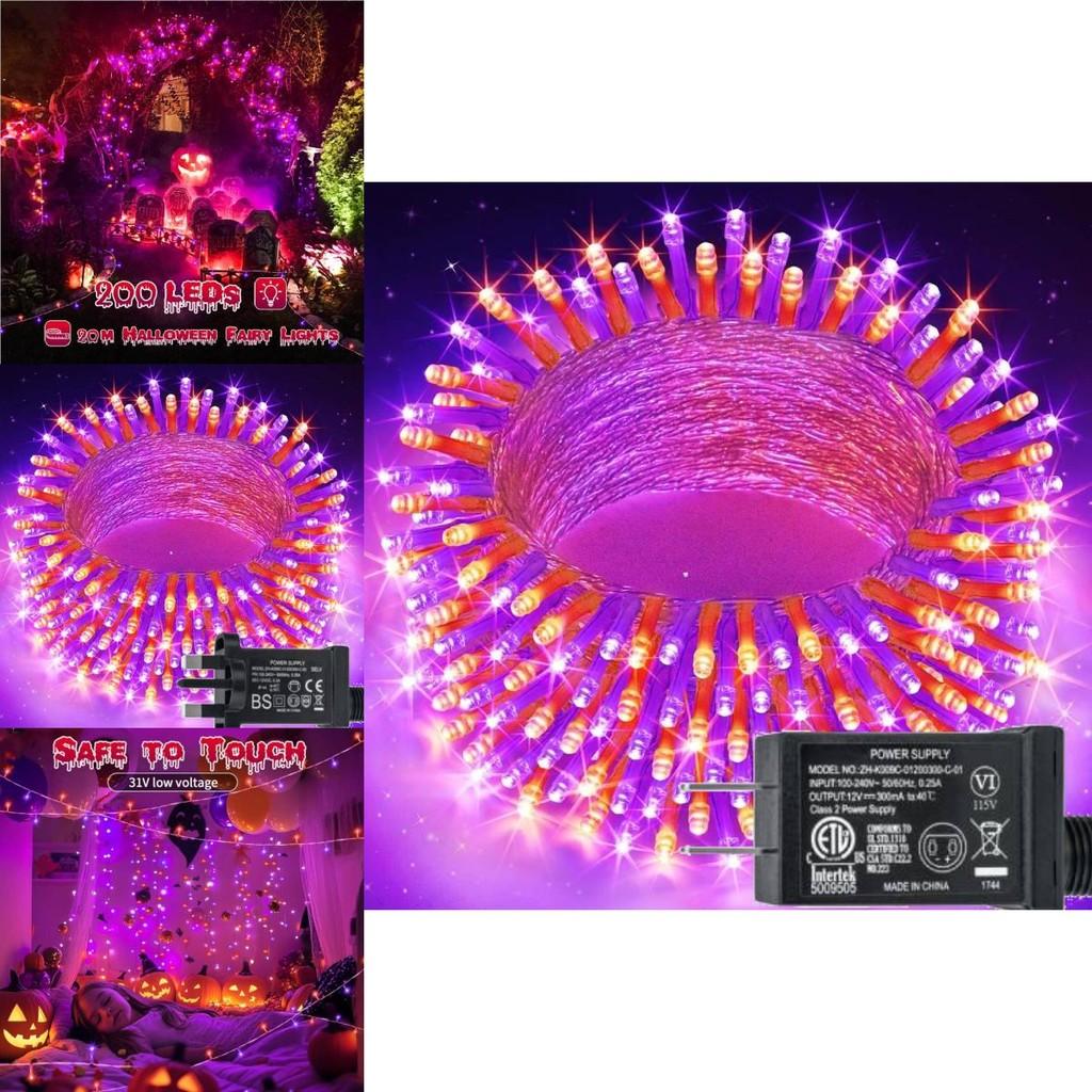 Halloween Fairy String Lights 200 Led 20m With 8 Modes For Festive Decoration