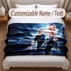 Erling Haaland Printed Flannel Blanket Custom Name Text Soft Warm Throw For Bedroom Holiday Gift