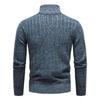 Men's Half-Zip Stand Collar Fleece Lined Knit Sweater.