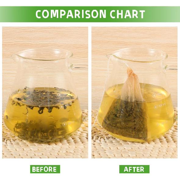 Empty Tea Bags - 300 Pcs Disposable Drawstring Unbleached Filter Bags for Loose Leaf Tea and Coffee (3.54 x 2.75 inch)