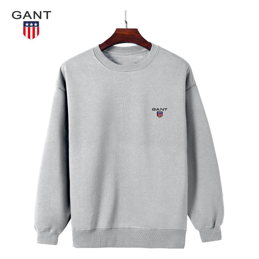 Gant Men's and Women's Autumn and Winter Embroidered Round Neck Pullover, Casual Sports Running Pullover