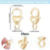 Beebeecraft 1 Box 20Pcs Heart Lobster Claw Clasps 18K Gold Plated Brass Jewelry Lobster Clasps Spring Connector Closure for Jewelry Making Necklaces