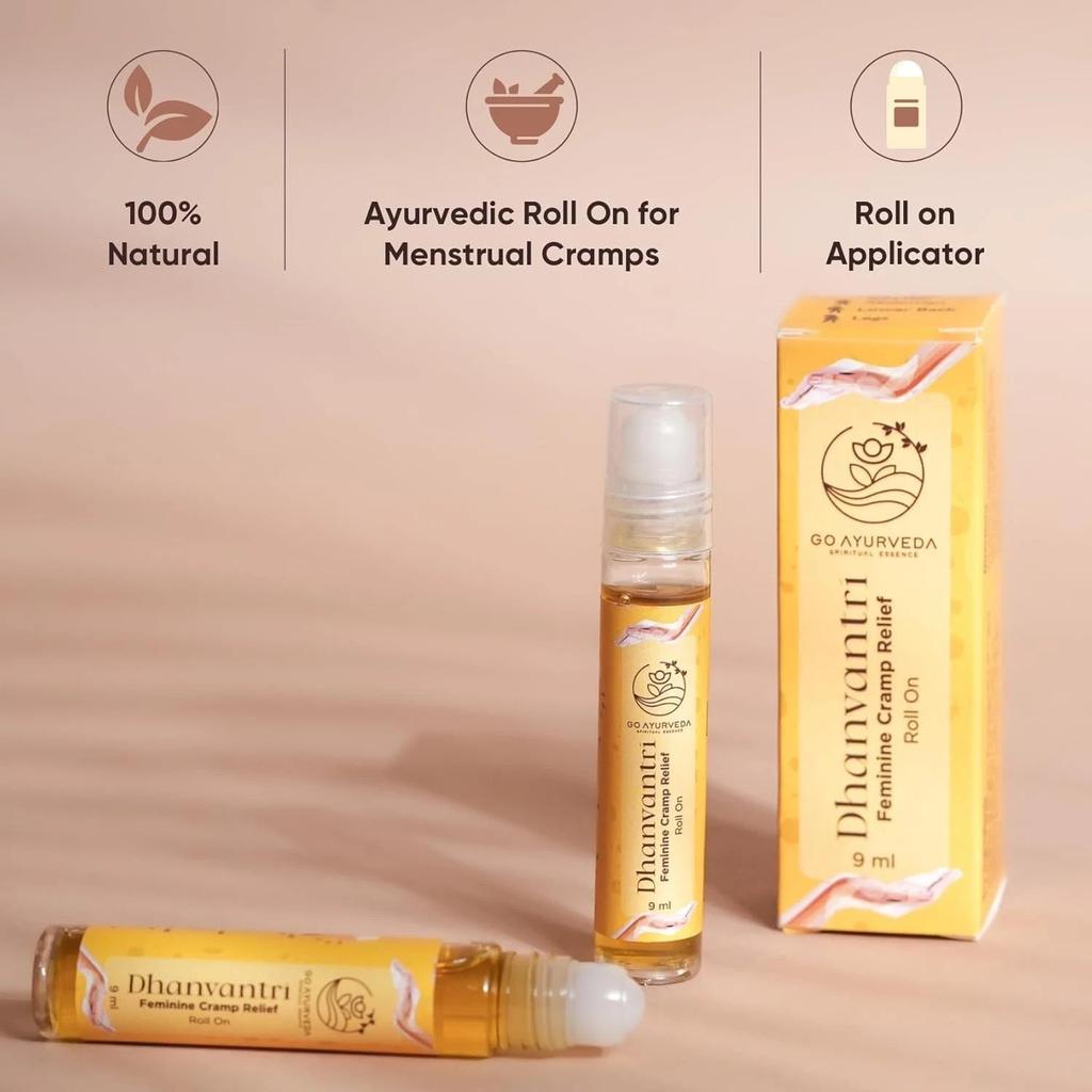 Go Ayurveda Dhanvantri Feminine Cramp Relief Roll On 9ml Each Pack Of 2