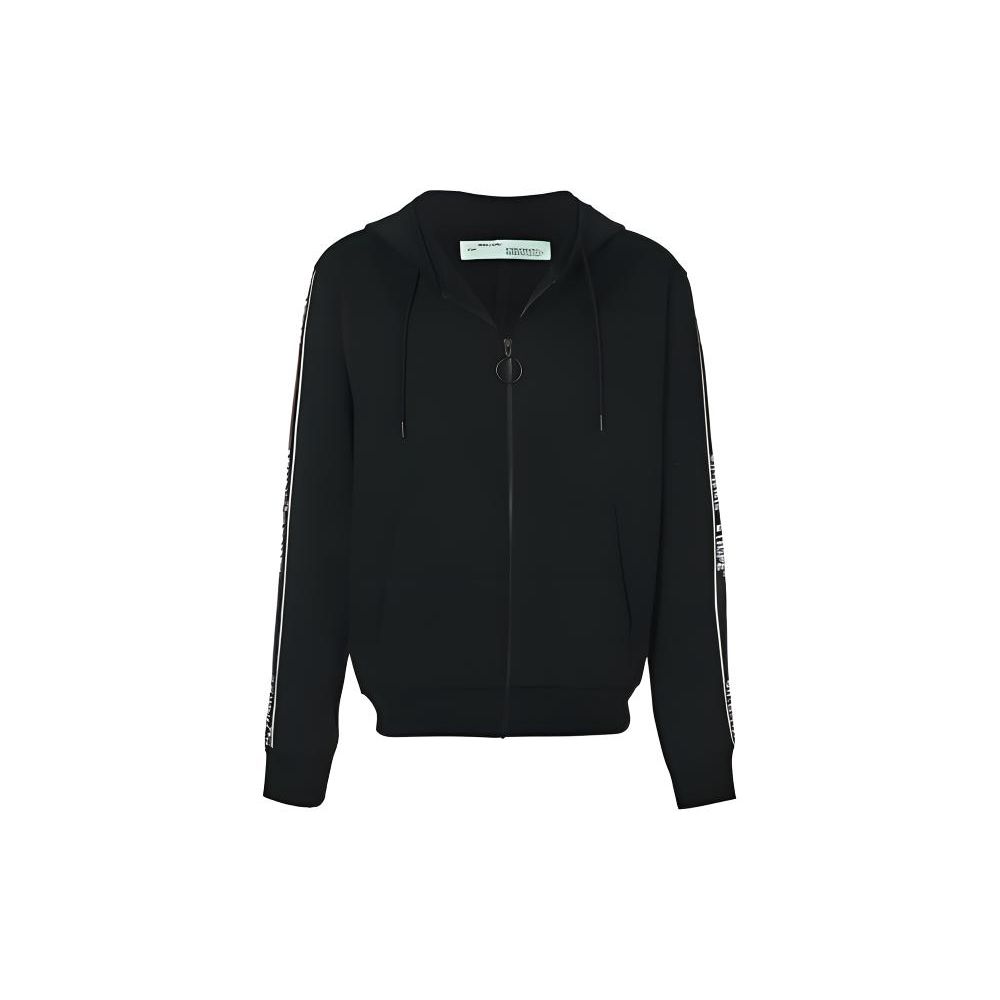 

Off-White Ss19 Куртка-худи повседневная с узором в полоску на молнии мужская куртки Черный OMBB033E18A200011000 M