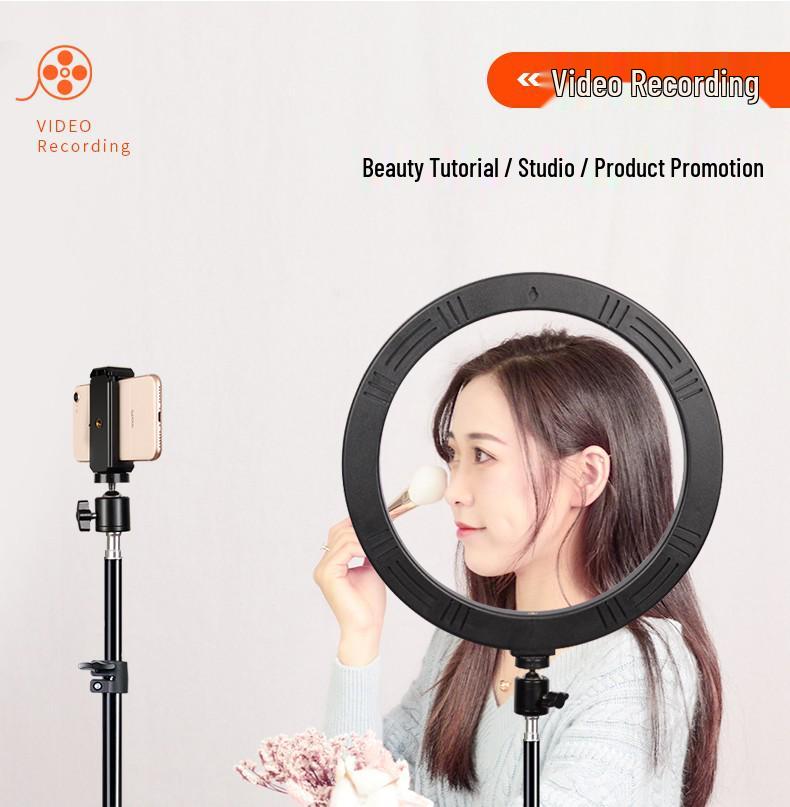 Mobile Streaming Stand with LED Fill Light and Multi-Camera Mount for Desktop and Outdoor Photography