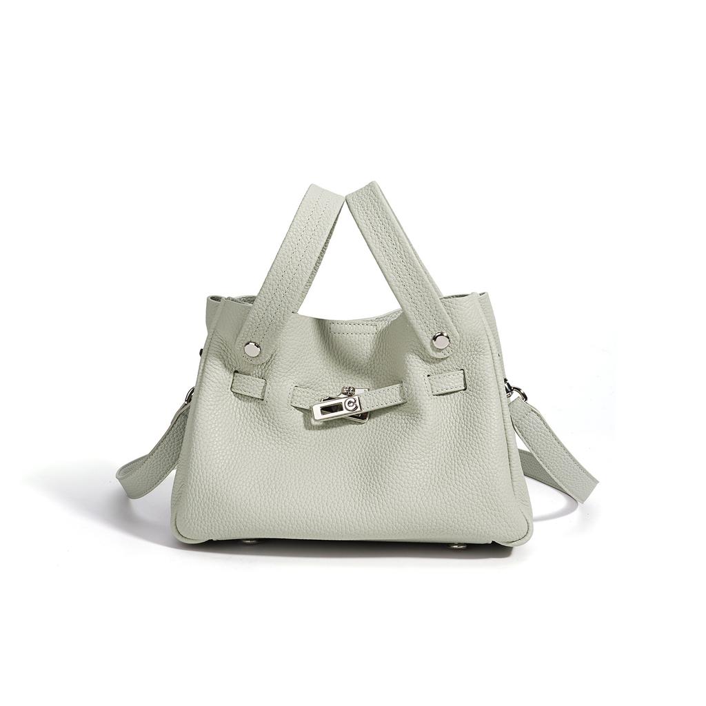 Spring premium bucket cowhide fashion portable messenger bag versatile popular shoulder bag women's bag