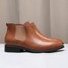 New Shoes for Men Leather Casual Shoes Pointed Toe Leisure Dress Shoes Spring Autumn Classical Chelsea Boots
