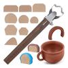 AEE2-Ferramenta para Fazer Alças de Cerâmica Com 9 Peças de Molde para Alça de Caneca Ferramentas Ajustáveis para Argila Cerâmica Ferramentas de Acabamento para Cerâmica