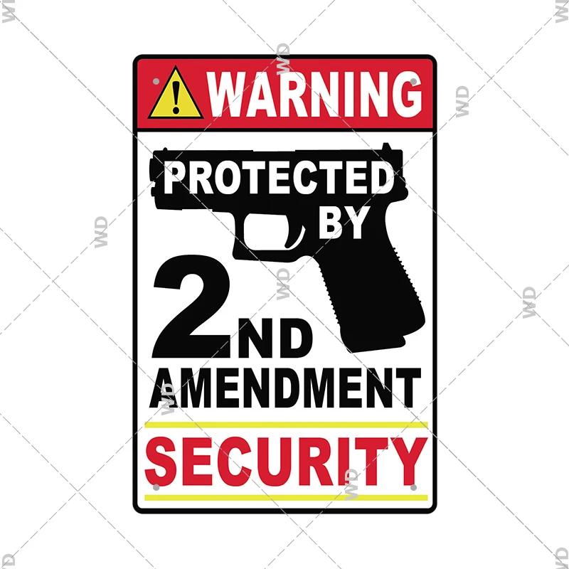 Warning Tin Sign Private Property Gun No Trespassing  Retro Vintage Plaque Danger Vedio Safety Home Door Street Bar Wall Decor