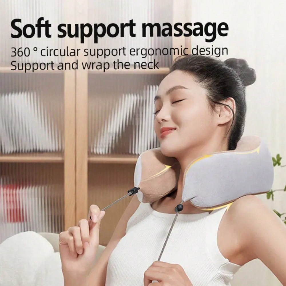 1pc Electric Neck Massager, U-Shaped Massage Pillow Cervical And Neck Massager With Durable Memory Sponge