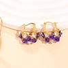 Rose diamond U-shaped ear buckle fashionable flower design light luxury niche high-end earrings