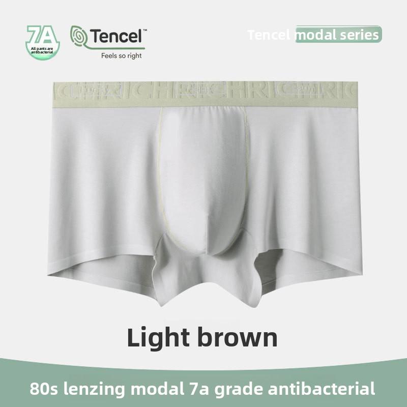 New Men s Summer Fashion 7A Antibacterial Pure Cotton Crotch Briefs L света кофе