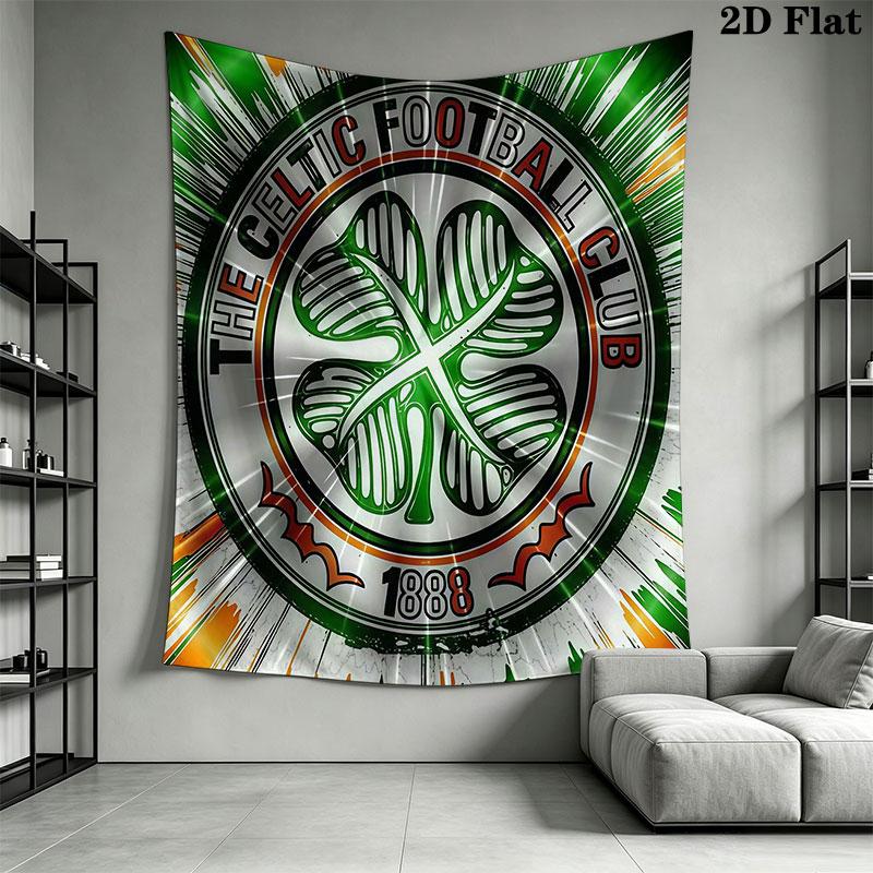 Celtic Football Club Wall Hanging Printed Fabric Blanket Decorative Tapestries for Bedroom Living Room Home Decor