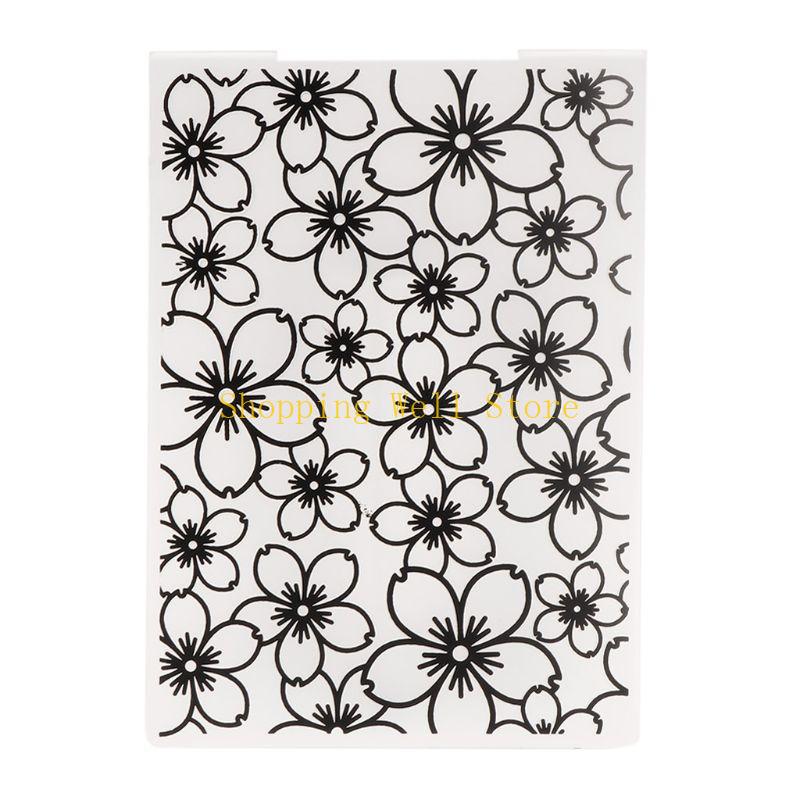 

KX4B Flowers Plastic Embossing Folder Template for DIY Scrapbooking Photo Album Card чистий