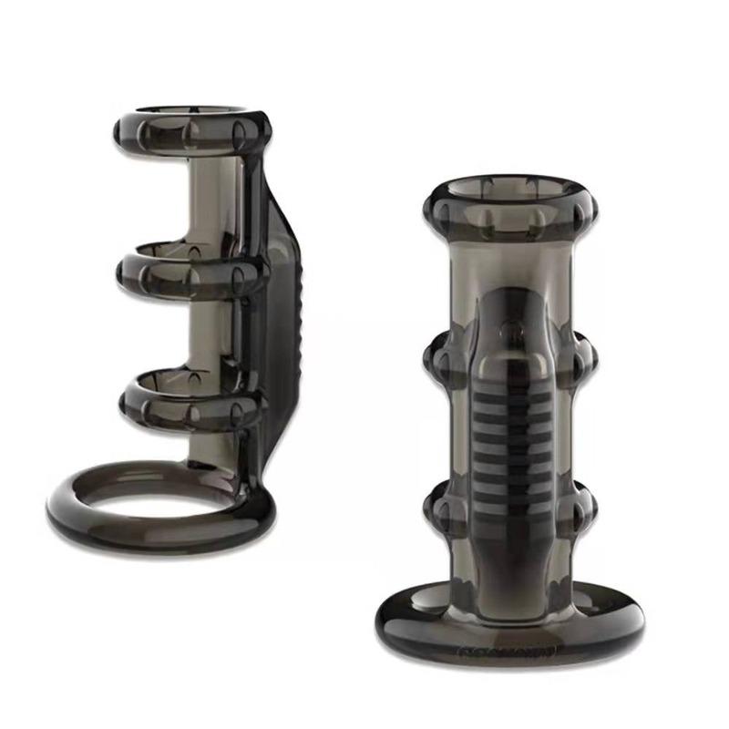 Men Penis Extender Delayed Ejaculation G Spot Vaginal Stimulator Bullet Vibrator Penis Sleeve Vibrating Ring