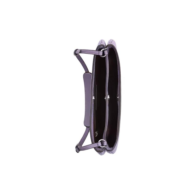 Coach Penelope 26 Logo Snap Closure, Smooth Leather, Hand-held Shoulder Bag, Large, Women's, Silver with Light Purple