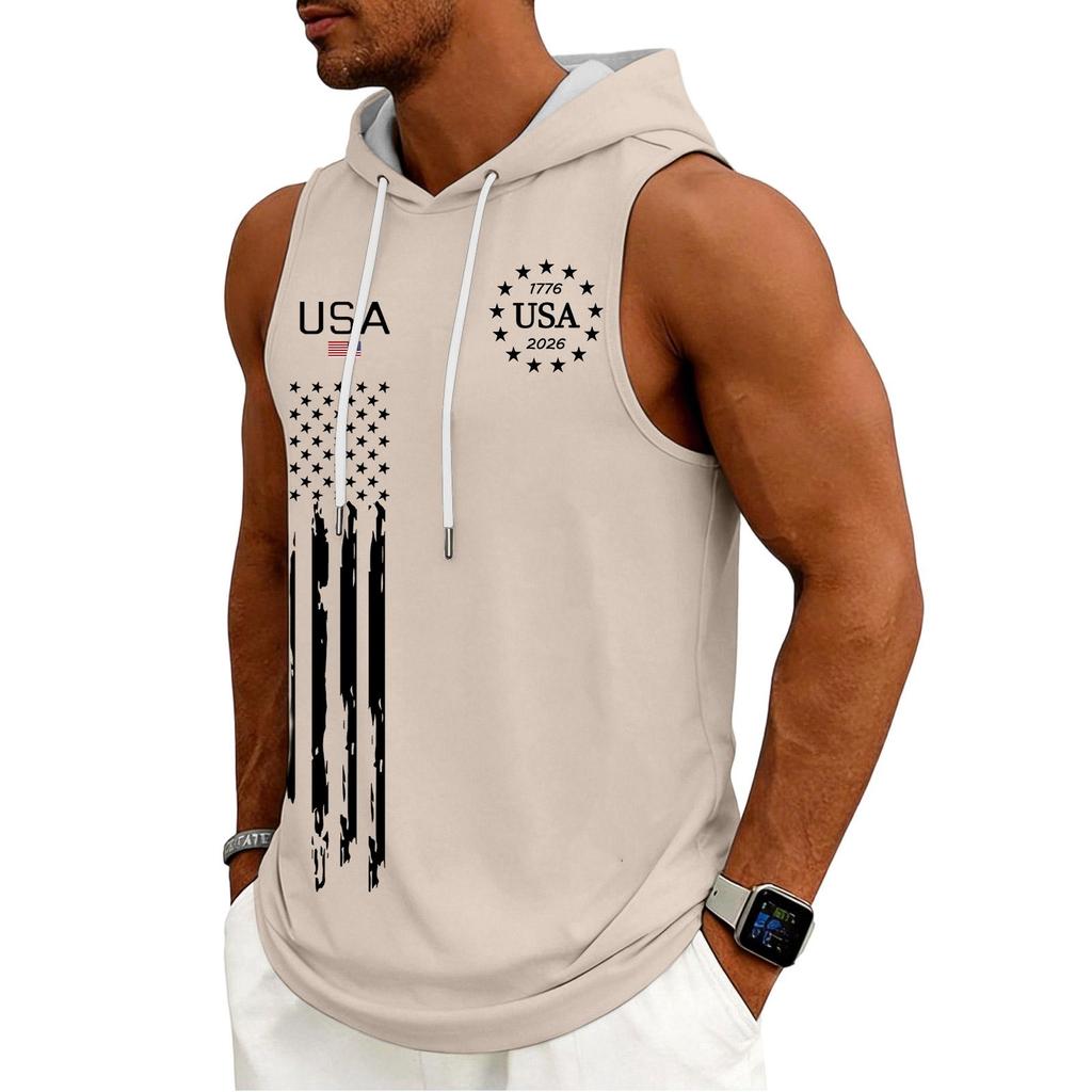 Débardeur Homme Sweat à Capuche Sans Manches Salle de Sport Chemise Lavée Sports Débardeur Fitness Musculation Avec Capuche